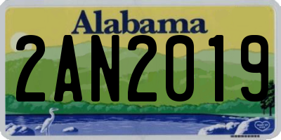 AL license plate 2AN2019