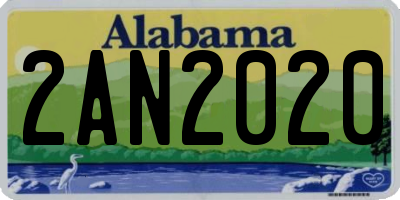 AL license plate 2AN2020