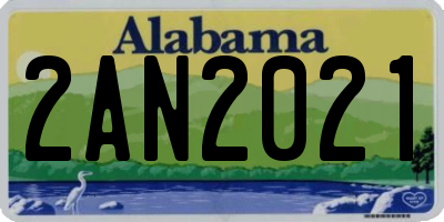 AL license plate 2AN2021