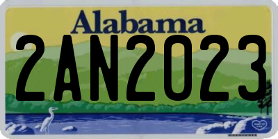 AL license plate 2AN2023
