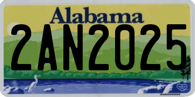 AL license plate 2AN2025
