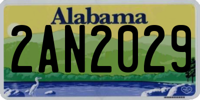 AL license plate 2AN2029
