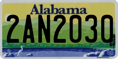 AL license plate 2AN2030