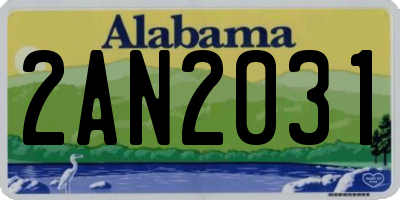 AL license plate 2AN2031