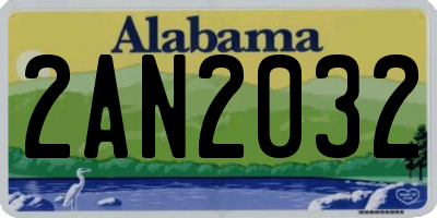 AL license plate 2AN2032