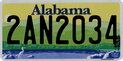 AL license plate 2AN2034