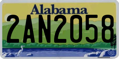 AL license plate 2AN2058