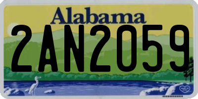 AL license plate 2AN2059