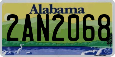 AL license plate 2AN2068