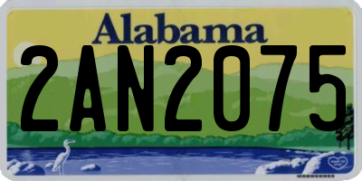 AL license plate 2AN2075