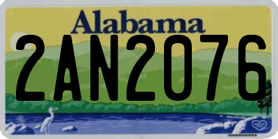 AL license plate 2AN2076