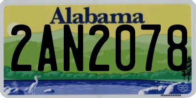 AL license plate 2AN2078