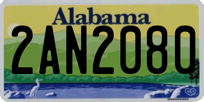 AL license plate 2AN2080
