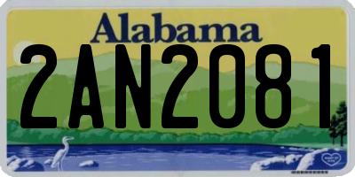 AL license plate 2AN2081