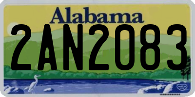 AL license plate 2AN2083