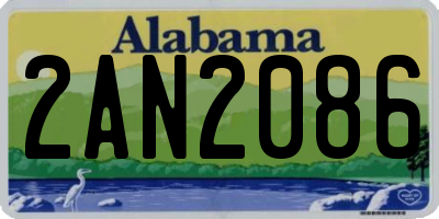 AL license plate 2AN2086