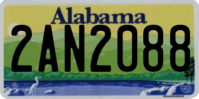 AL license plate 2AN2088