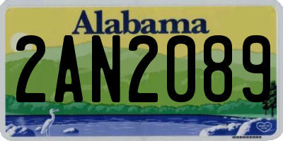 AL license plate 2AN2089