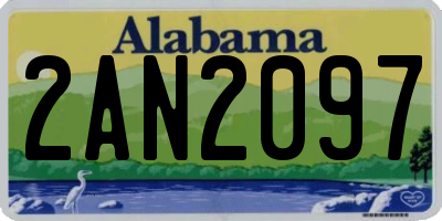 AL license plate 2AN2097