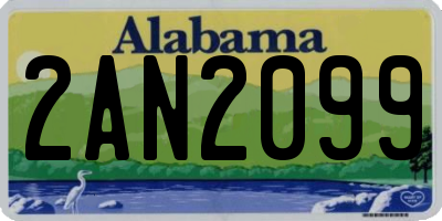 AL license plate 2AN2099