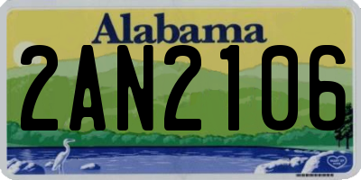 AL license plate 2AN2106