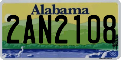 AL license plate 2AN2108