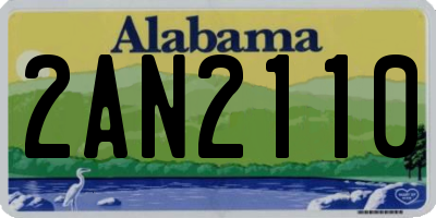 AL license plate 2AN2110