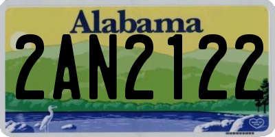 AL license plate 2AN2122