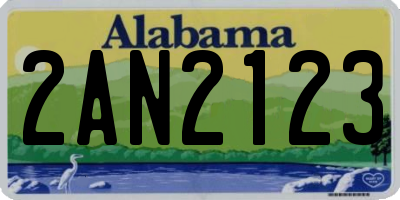 AL license plate 2AN2123