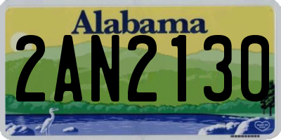 AL license plate 2AN2130