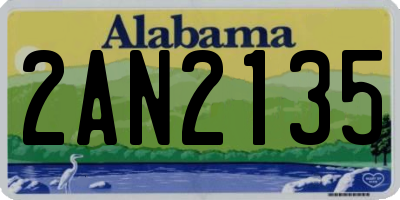AL license plate 2AN2135