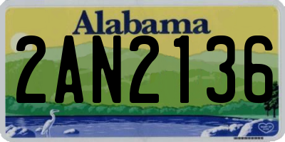 AL license plate 2AN2136