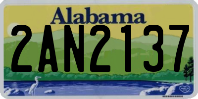 AL license plate 2AN2137