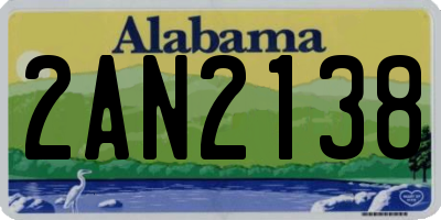 AL license plate 2AN2138