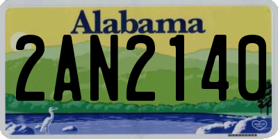 AL license plate 2AN2140