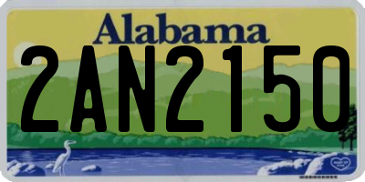 AL license plate 2AN2150