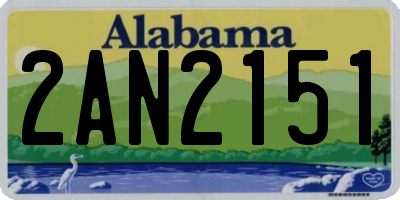 AL license plate 2AN2151