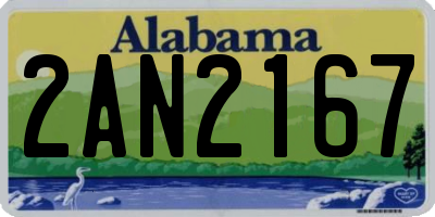 AL license plate 2AN2167