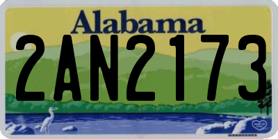 AL license plate 2AN2173