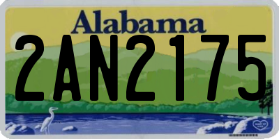 AL license plate 2AN2175