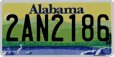 AL license plate 2AN2186
