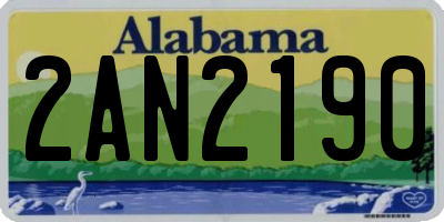 AL license plate 2AN2190