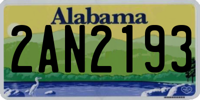 AL license plate 2AN2193