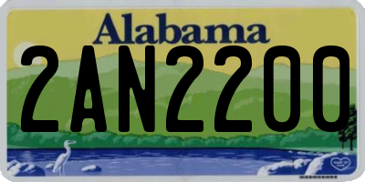 AL license plate 2AN2200