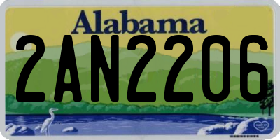 AL license plate 2AN2206