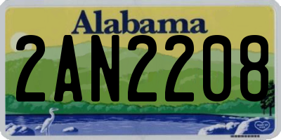 AL license plate 2AN2208