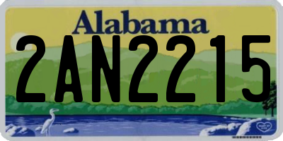 AL license plate 2AN2215
