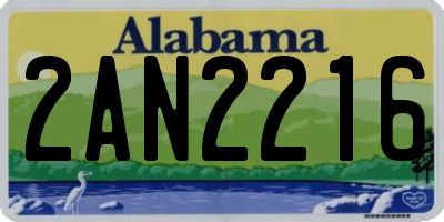 AL license plate 2AN2216