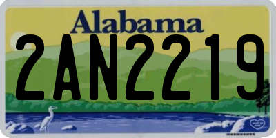 AL license plate 2AN2219