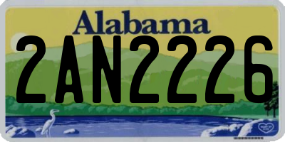 AL license plate 2AN2226